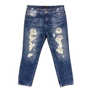 Zara Trafaluc Jeans Womens Size 6 Distressed Ripped Relaxed